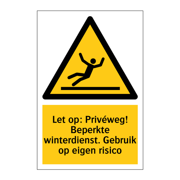 Let op: Privéweg! Beperkte winterdienst. Gebruik op eigen risico
