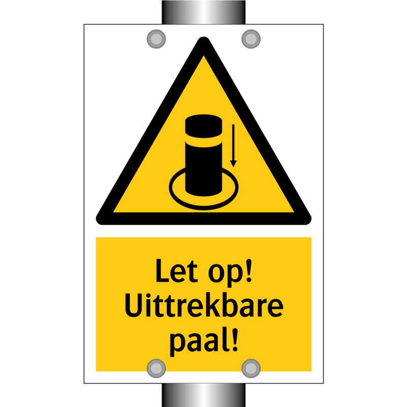 Let op! Uittrekbare paal!