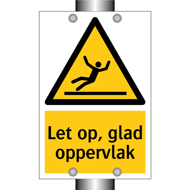 Let op, glad oppervlak