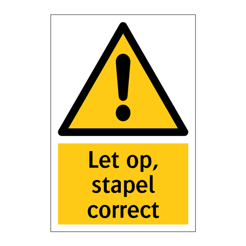 Let op, stapel correct