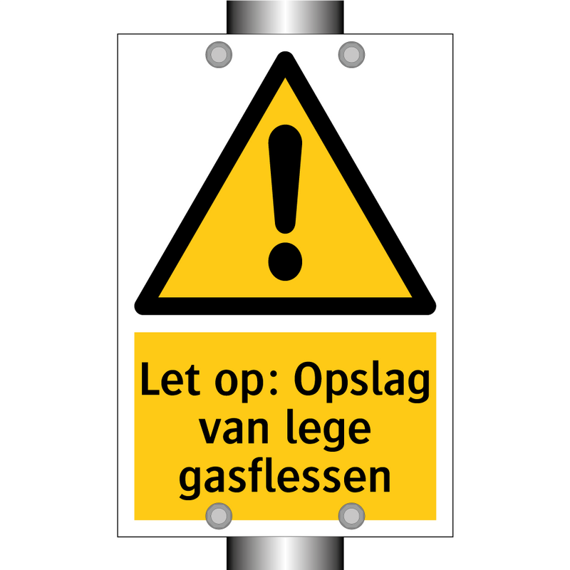 Let op: Opslag van lege gasflessen