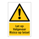 Let op Valgevaar Risico op letsel