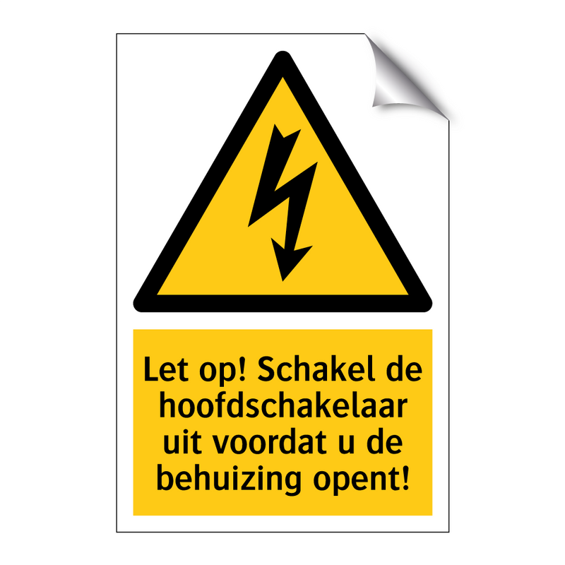 Let op! Schakel de hoofdschakelaar uit voordat u de behuizing opent!