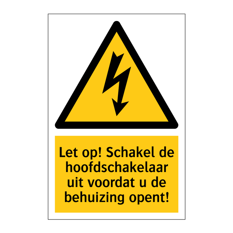 Let op! Schakel de hoofdschakelaar uit voordat u de behuizing opent!