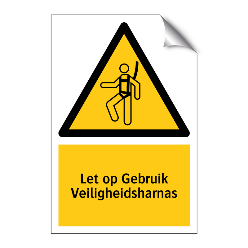 Let op Gebruik Veiligheidsharnas