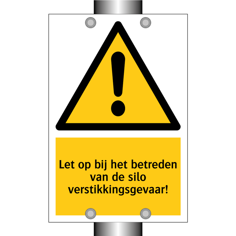 Let op bij het betreden van de silo verstikkingsgevaar!