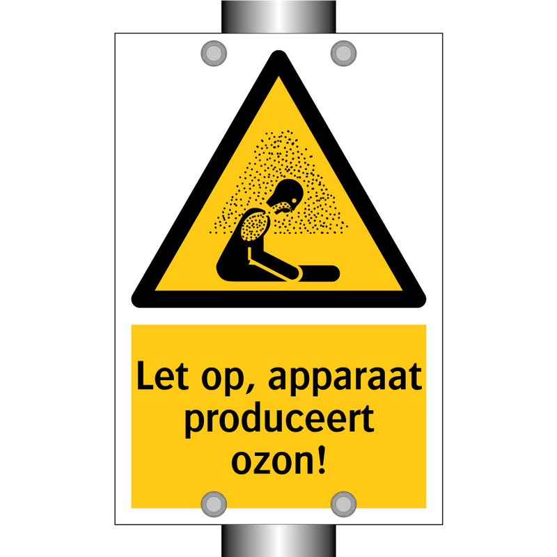 Let op, apparaat produceert ozon!
