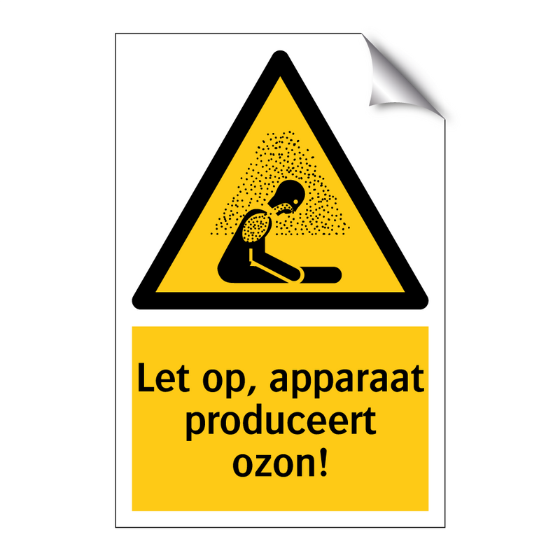 Let op, apparaat produceert ozon!