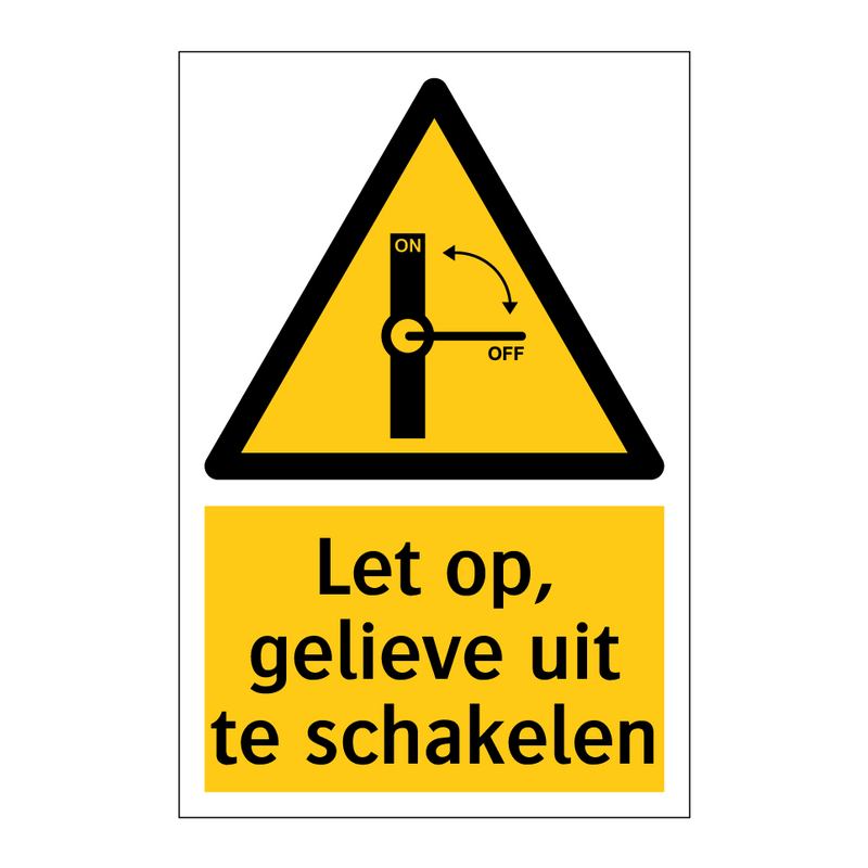 Let op, gelieve uit te schakelen