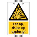 Let op, risico op explosie!