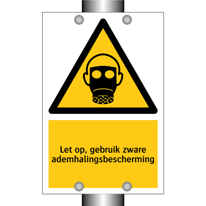 Let op, gebruik zware ademhalingsbescherming