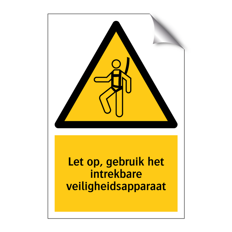 Let op, gebruik het intrekbare veiligheidsapparaat
