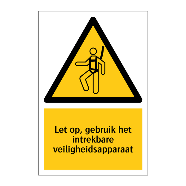Let op, gebruik het intrekbare veiligheidsapparaat