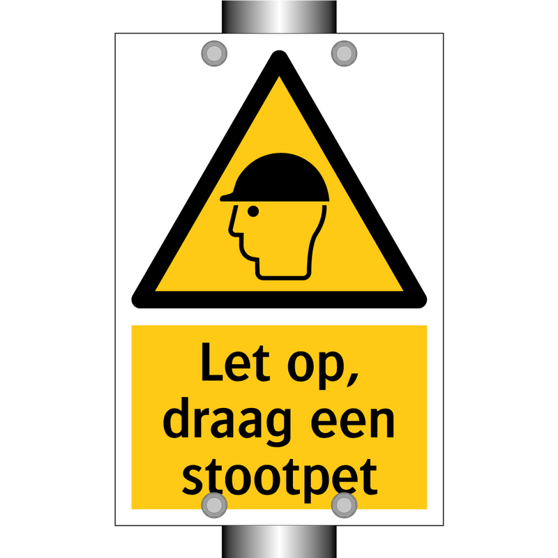 Let op, draag een stootpet