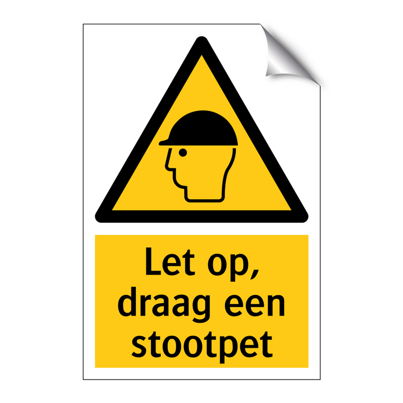 Let op, draag een stootpet