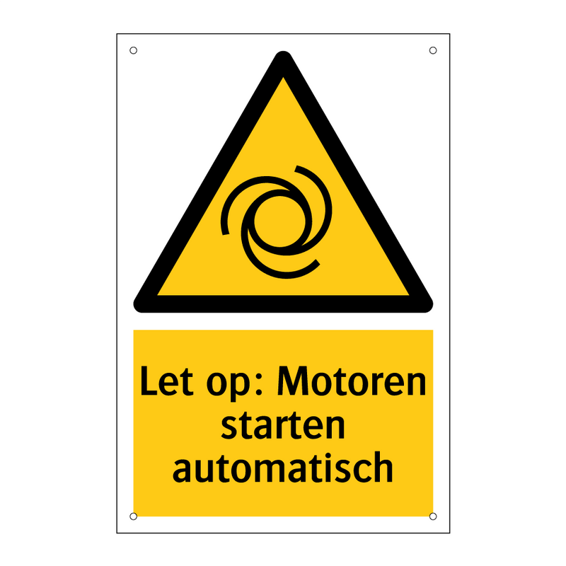 Let op: Motoren starten automatisch