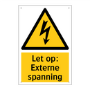 Let op: Externe spanning