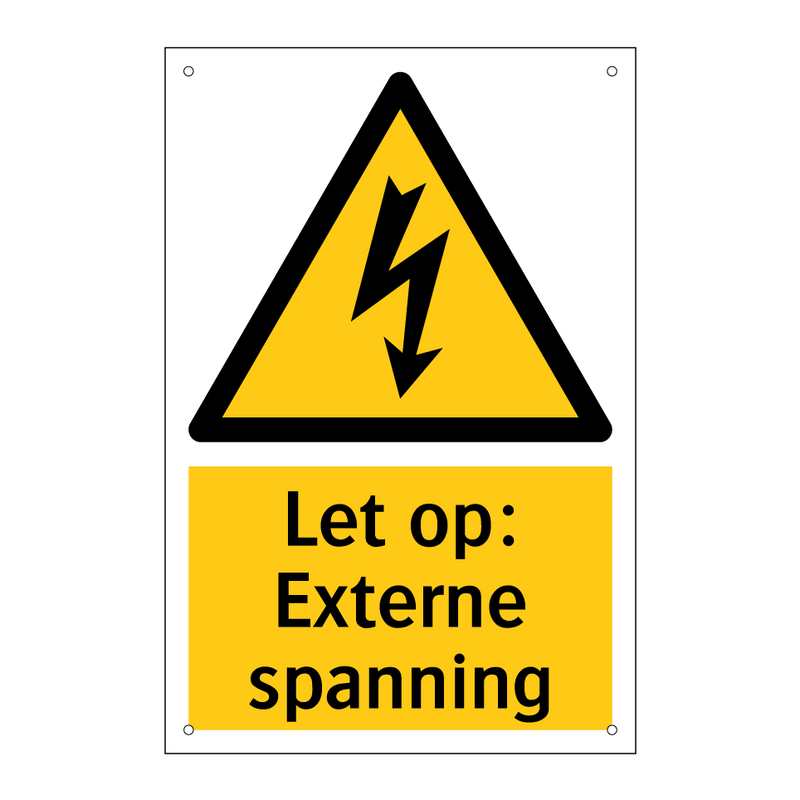 Let op: Externe spanning