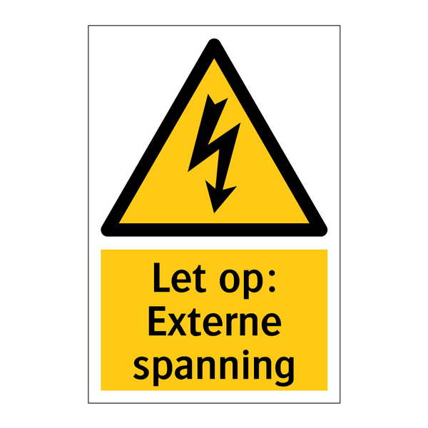 Let op: Externe spanning