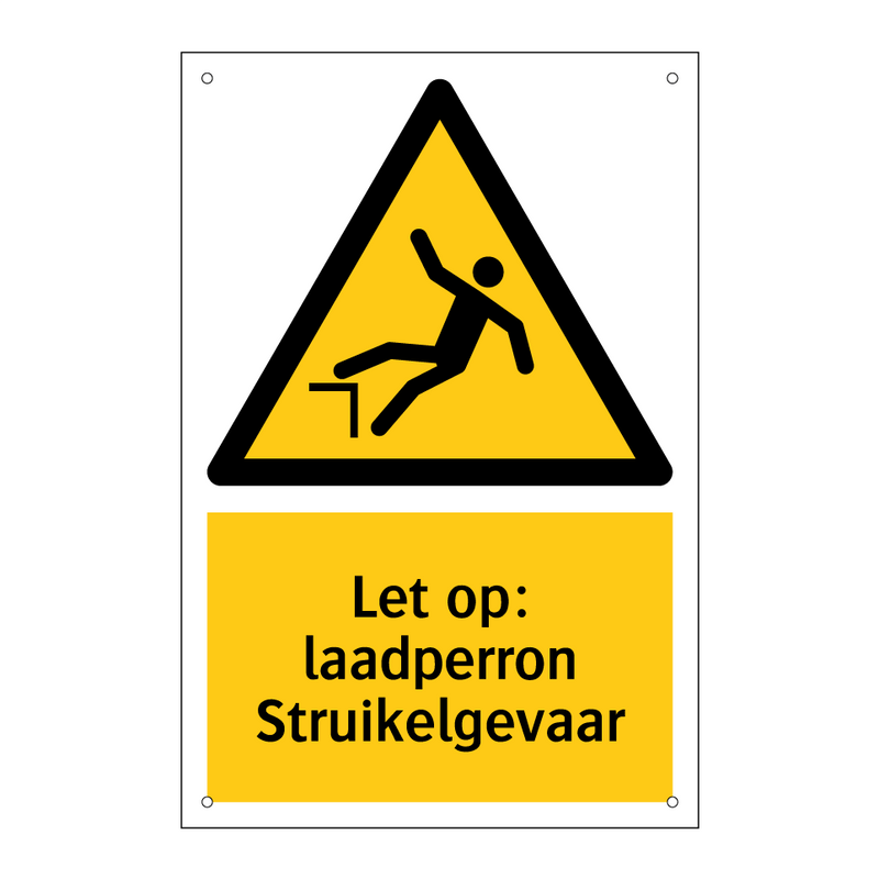 Let op: laadperron Struikelgevaar