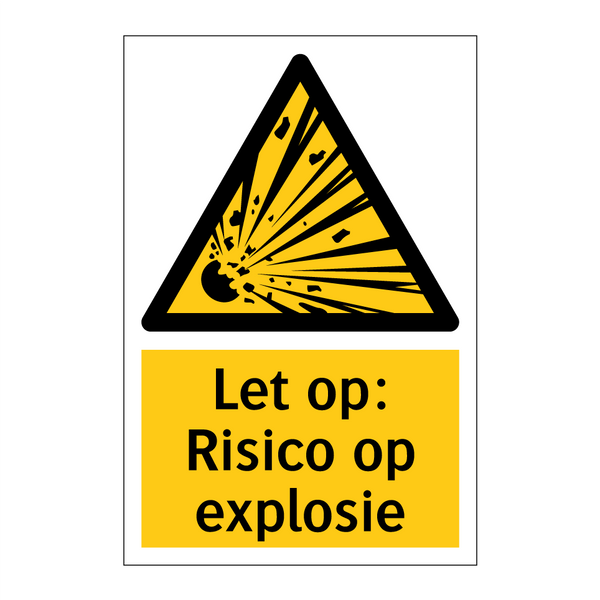 Let op: Risico op explosie