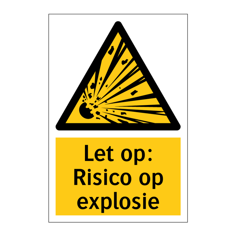 Let op: Risico op explosie
