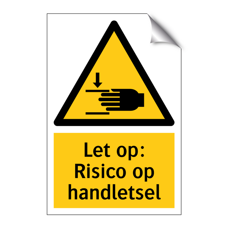 Let op: Risico op handletsel
