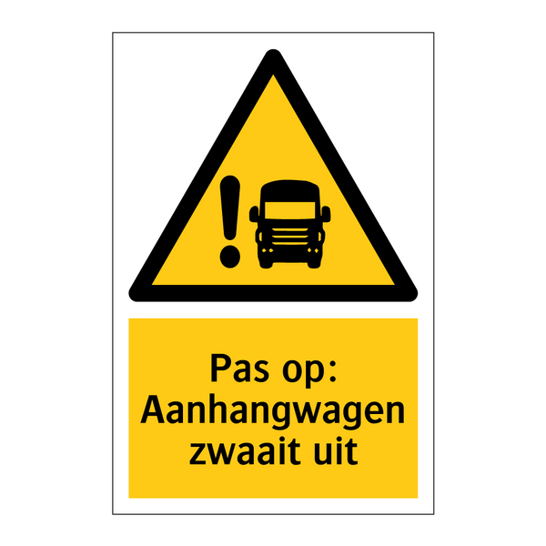 Pas op: Aanhangwagen zwaait uit