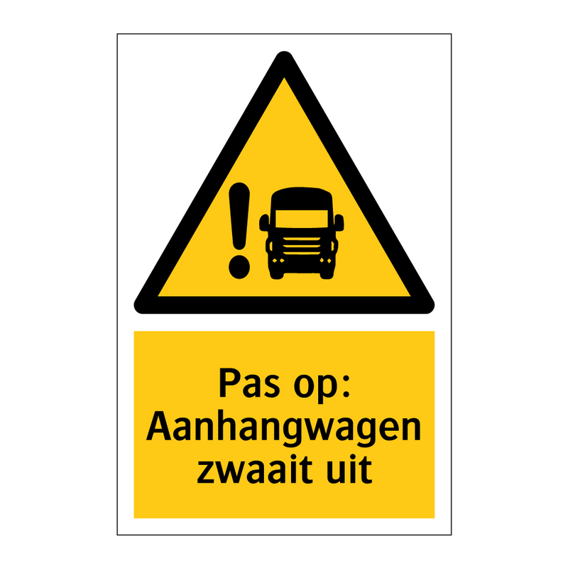 Pas op: Aanhangwagen zwaait uit