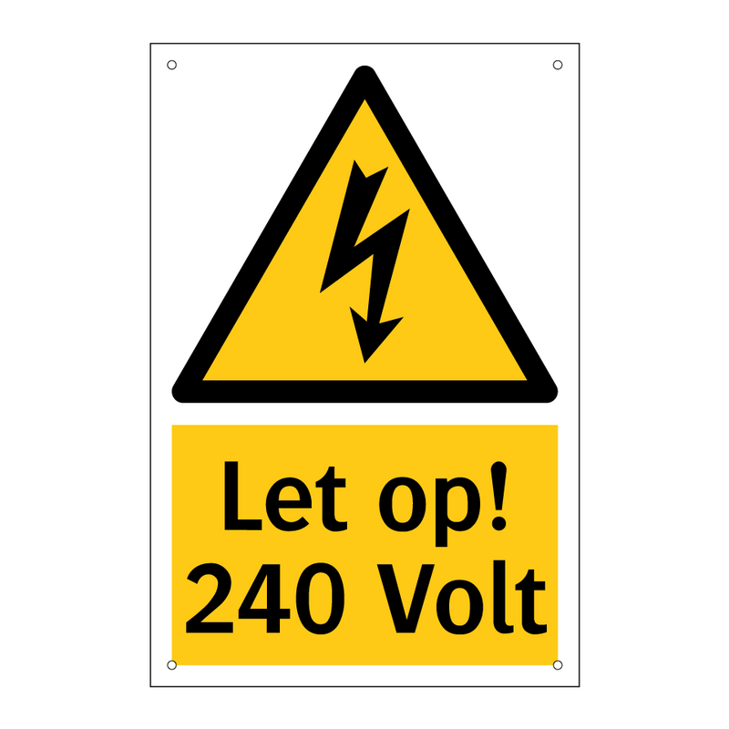 Let op! 240 Volt