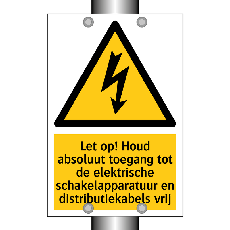 Let op! Houd absoluut toegang tot de elektrische schakelapparatuur en distributiekabels vrij