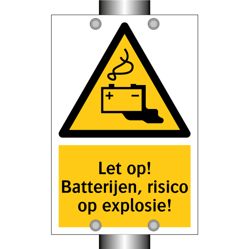 Let op! Batterijen, risico op explosie!