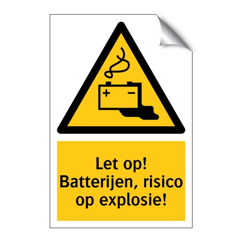 Let op! Batterijen, risico op explosie!