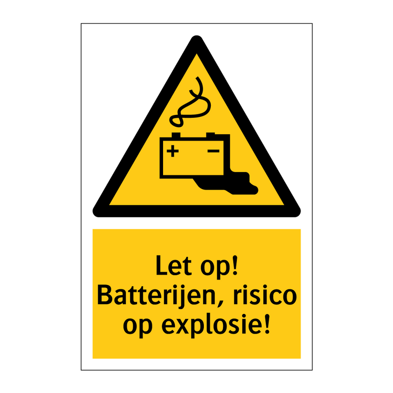Let op! Batterijen, risico op explosie!