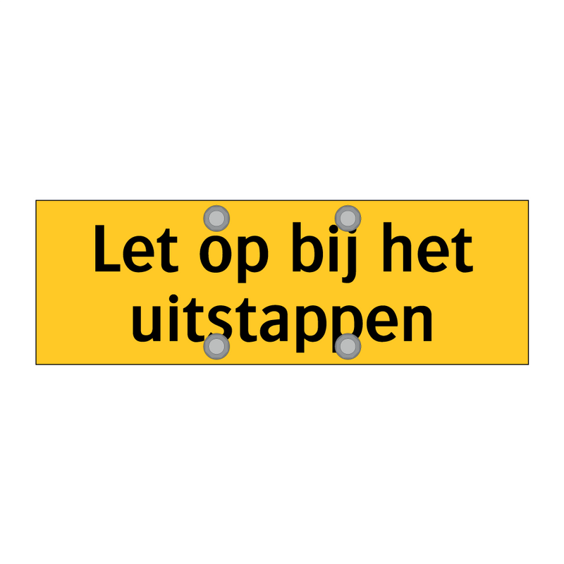 Let op bij het uitstappen