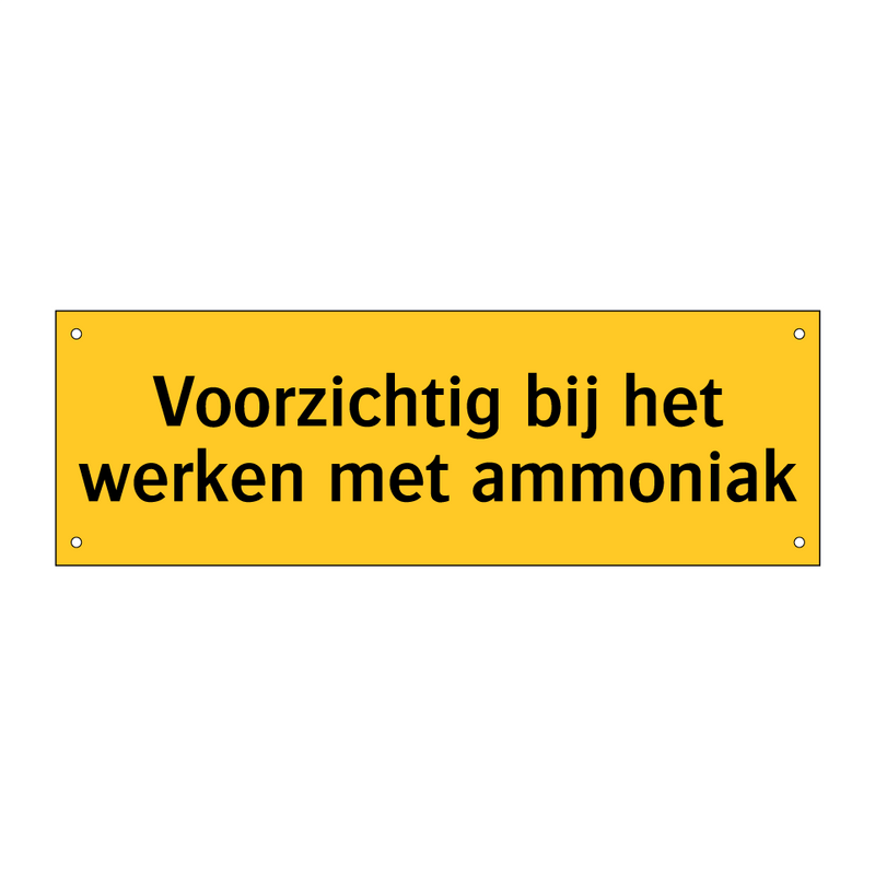 Voorzichtig bij het werken met ammoniak