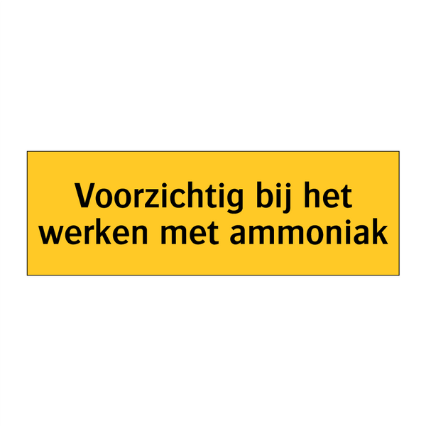 Voorzichtig bij het werken met ammoniak