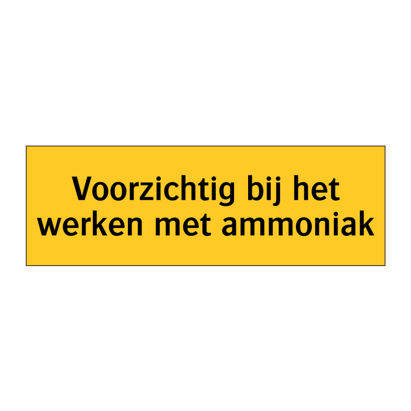 Voorzichtig bij het werken met ammoniak