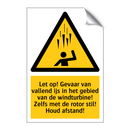 Let op! Gevaar van vallend ijs in het gebied van de windturbine! Zelfs met de rotor stil! Houd afstand!