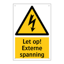 Let op! Externe spanning