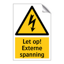 Let op! Externe spanning