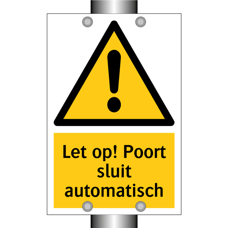 Let op! Poort sluit automatisch