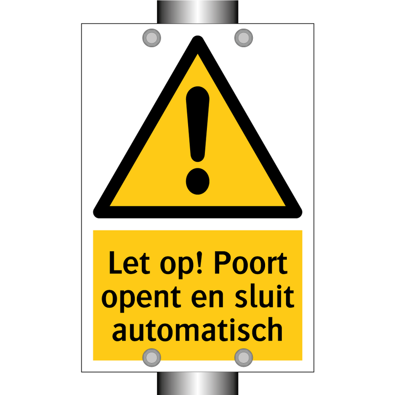 Let op! Poort opent en sluit automatisch