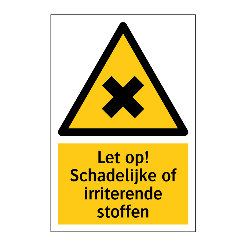 Let op! Schadelijke of irriterende stoffen