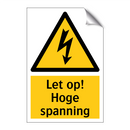 Let op! Hoge spanning