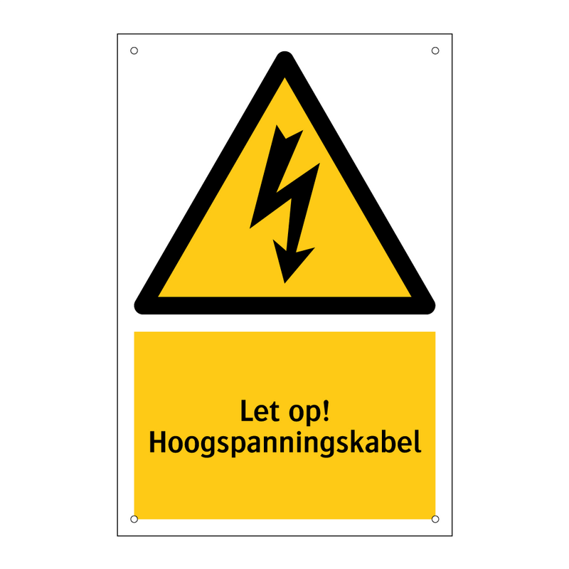 Let op! Hoogspanningskabel