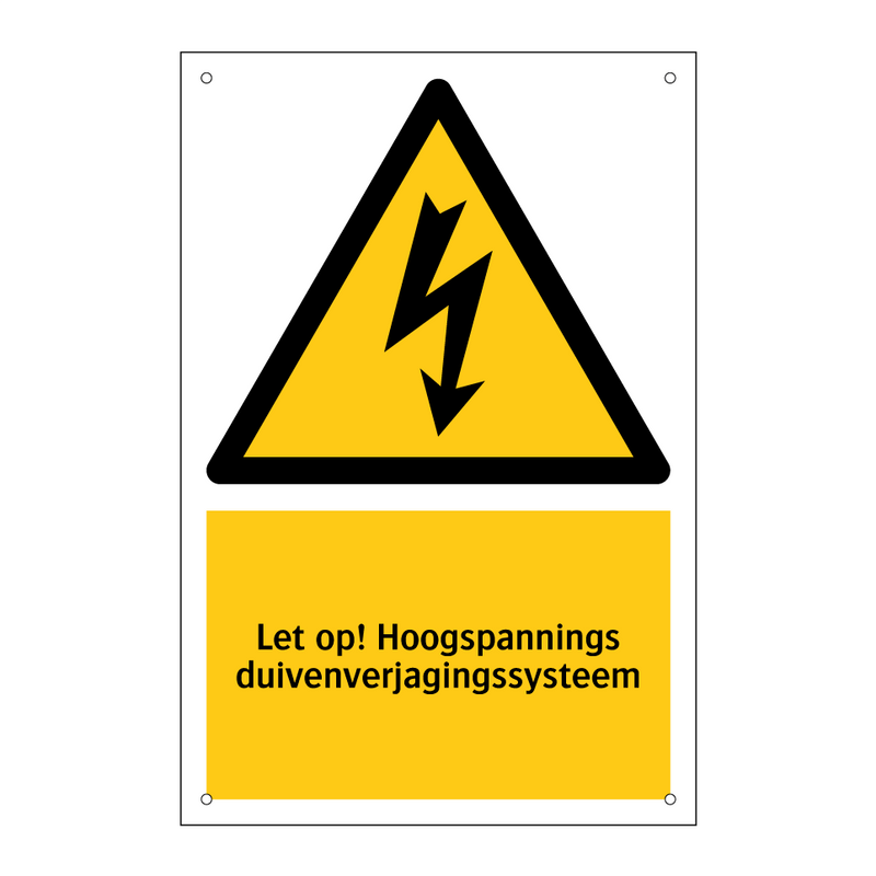 Let op! Hoogspannings duivenverjagingssysteem