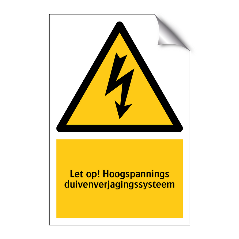 Let op! Hoogspannings duivenverjagingssysteem