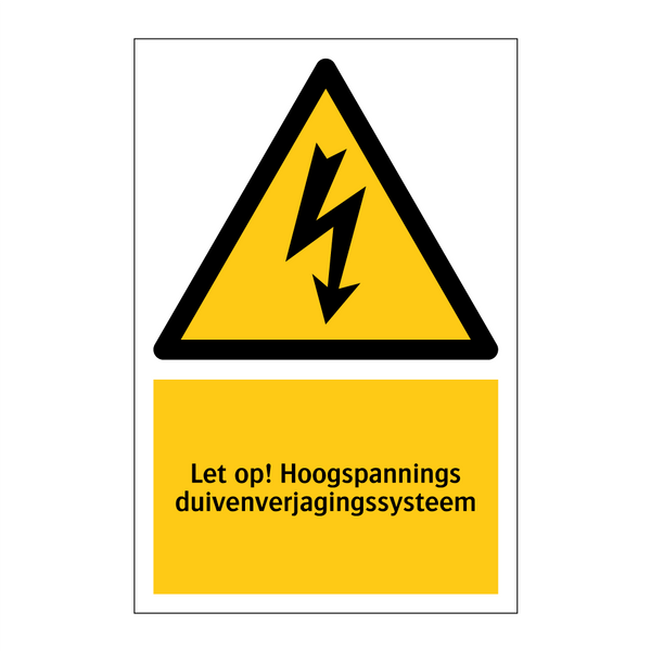 Let op! Hoogspannings duivenverjagingssysteem