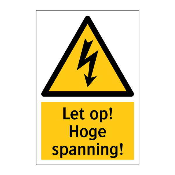 Let op! Hoge spanning!
